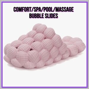 Womens Pink Bubble Slides Reflexology, Spa, Pool, Massage Comfort